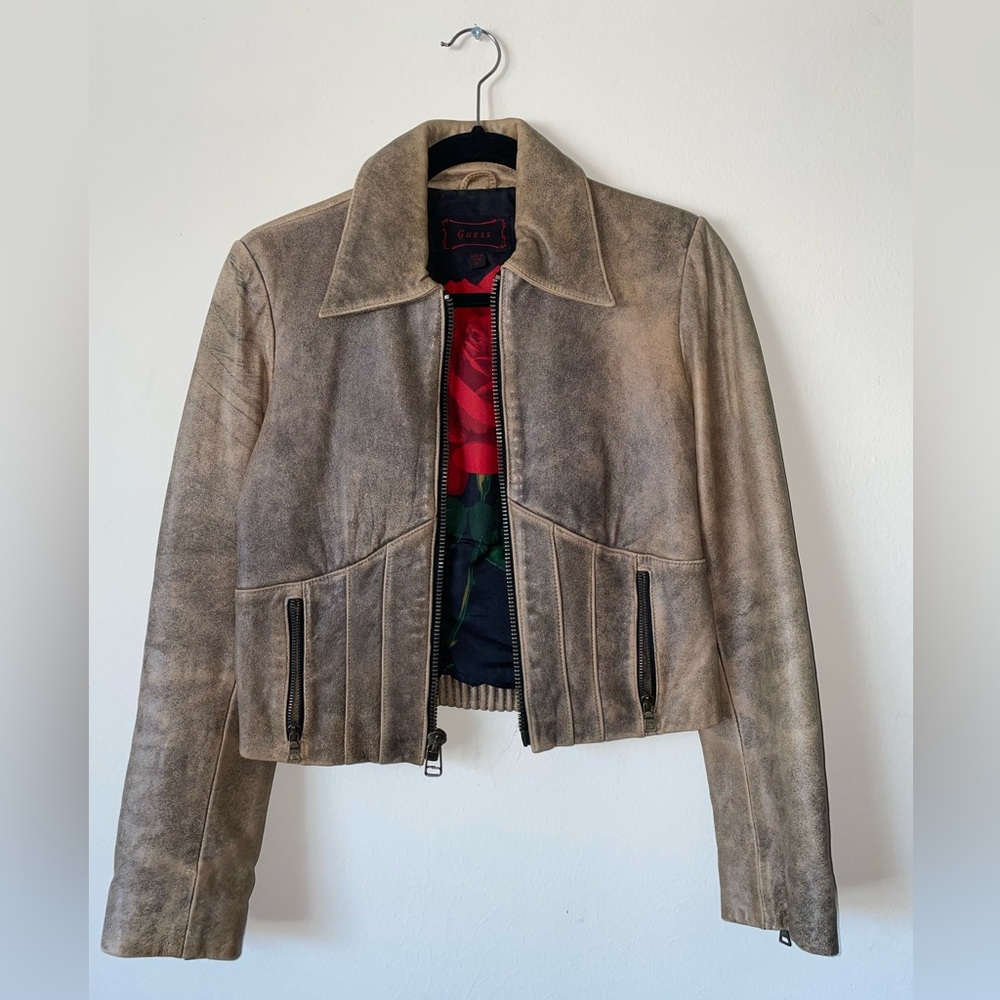 Vintage Y2K Leather Guess Jacket